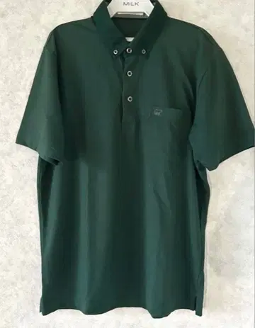 골든 베어 반팔 피케 셔츠 버튼 다운 로고 L 그린 구제 의류