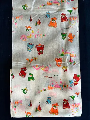 미사용품 레트로 유카타 원단 곰 11m