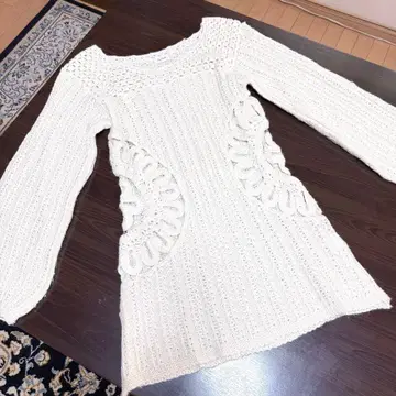 LILY BROWN 릴리 브라운 레이스 편직 긴팔 니트 원피스