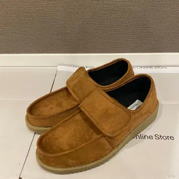 페이크 스웨이드 와이드 벨트 모카신