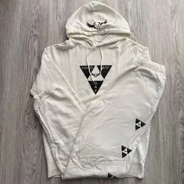 도쿄 게게게이 구 로고 후드티 상하의 셋업 화이트 L 사이즈 [레어템]