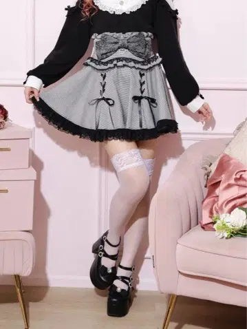 NOEMIE 노에미 도리 리본 더블 스핀들 치마바지