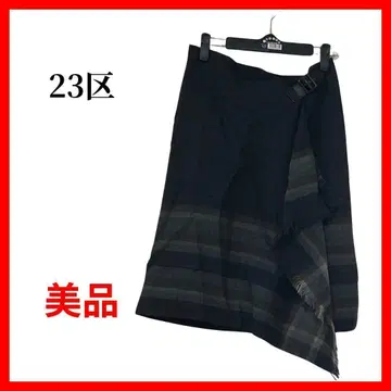 23구 랩 스커트 벨트 포함 프린지 보더 깔끔 B149