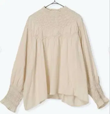 최종 가격 츠하루 바이 사만사 모스모스 핸드 스모킹 블라우스 아이보리