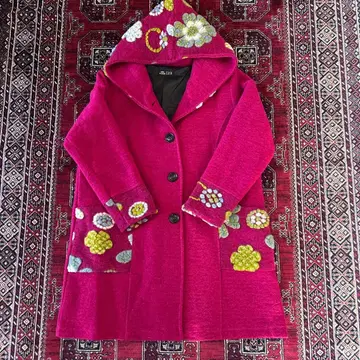 이탈리아제 압축 니트 후드 디자인 코트 아우터