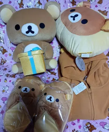 리락쿠마 봉제 인형 홈웨어 [파자마] 슬리퍼 쿠션