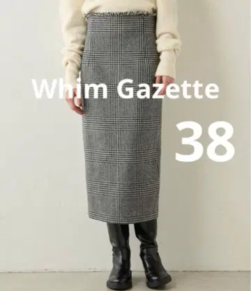 윔 가젯 글렌체크 타이트 스커트 38 새상품급 2023 일본제