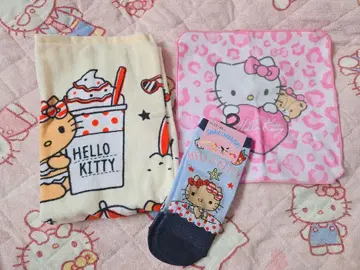 산리오 일광화상 키티 페이스 타월 삭스 미니 타월 레오파드 무늬 키티