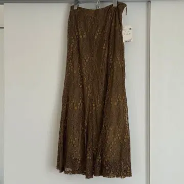 브라운 레이스 플레어 스커트 사이즈 36