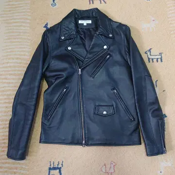 URBAN RESEARCH 블랙 가죽 더블 라이더스 M