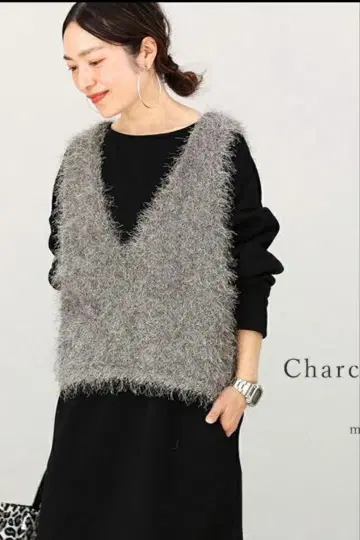 FUNNY COMPANY 그레이 니트 베스트 M