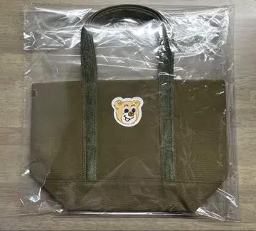 러브러리 바이 페이 올드 테디 와펜 토트백 카키