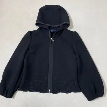 M'SGRACY 하트 자수 본딩 집업 후드티