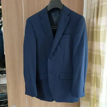 네이비 스트라이프 싱글 비즈니스 정장 Y6 꼬리주머니 직조 슬림