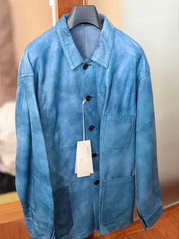 레어 SEVEN BY SEVEN 가죽 자켓 색상 가공 블루