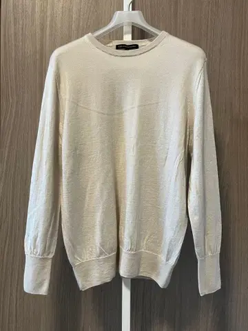 23구 크루넥 긴팔 니트 스웨터 베이지 사이즈 44