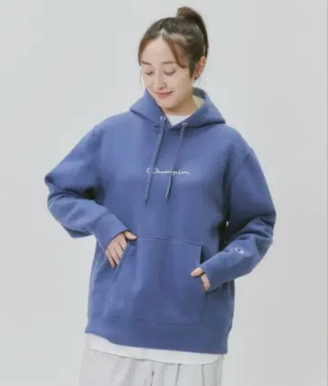 [ 미사용품 ] 챔피온 따뜻한 후드티 블루 M