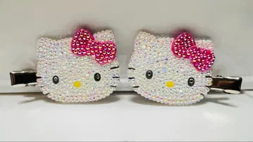 산리오 x 키티 ( 앞머리 클립 진한 핑크