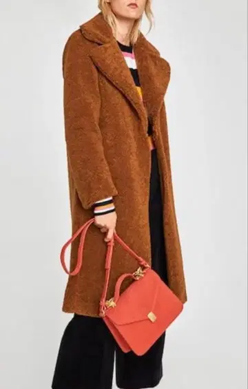 ZARA 보아 코트 테디베어 코트 브라운 카멜
