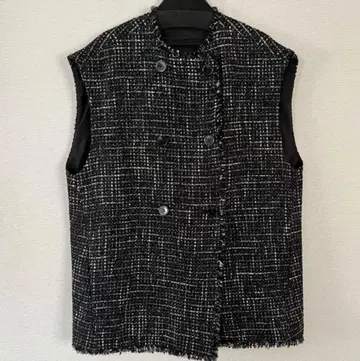 미라 오웬 트위드 베스트 [ 블랙 ]