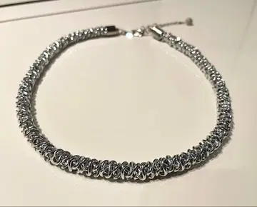 목걸이 화이트 실버 컬러 초커 40~45cm 검 GACKT
