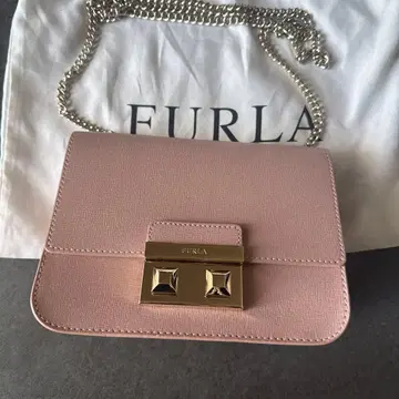 FULRA 메트로폴리스 체인 숄더백 핑크 가죽 2WAY