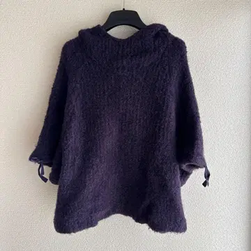 [90년대 빈티지] 후드 부착 다크 퍼플 니트