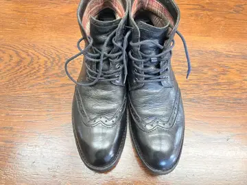 클락스 윙팁 가죽 블랙 부츠 사이즈 7