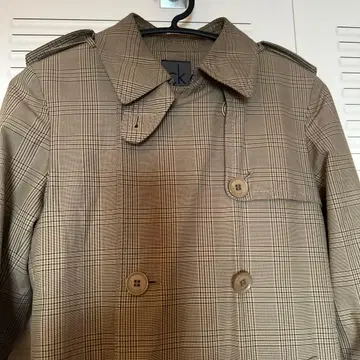 CK 체크 무늬 트렌치코트 브라운