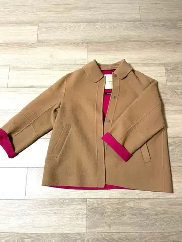 울 코트 베이지 x 핑크