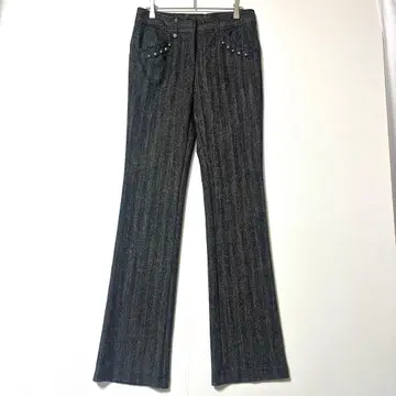 베네통 이탈리아제 헤링본 플레어 팬츠 40 M 상당 따뜻한 Y