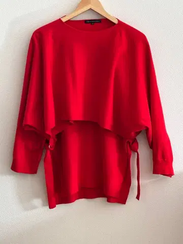 23구 니트 베스트 2세트 빨간색 크롭 기장 니트 긴팔