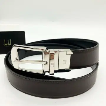 던힐 부속품 리버서블 벨트 회전식 버클 가죽 블랙/브라운