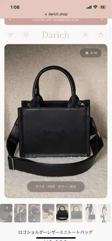 Darich 로고 숄더 가죽 미니 토트백