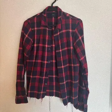 Pledge 플란넬 셔츠 48 네이비/레드 체크