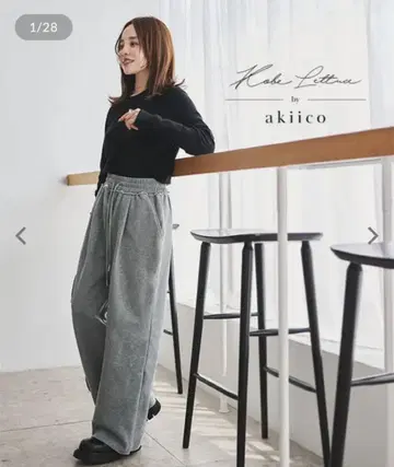 고베 레터스 다나카 아키코 씨 콜라보 속기모 맨투맨 턱 팬츠[M4214]