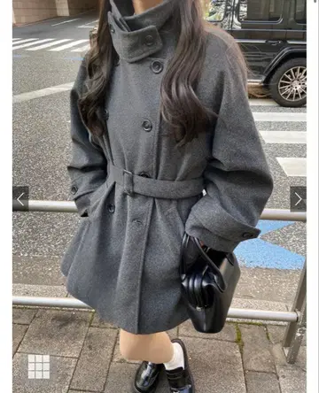 벨트 포함 멀티 Way 페이크 울 코트 [fo1762] 블랙