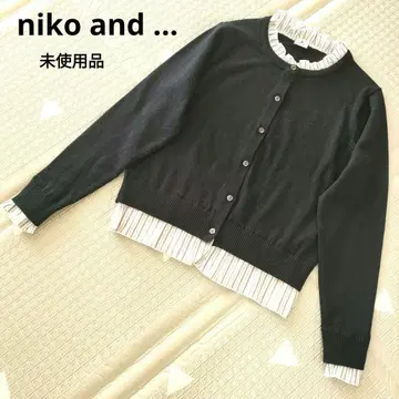 미사용 niko and - 레이어드라이크 크루 가디건 블랙