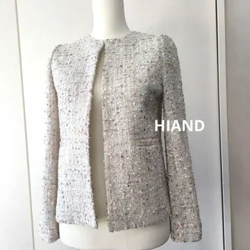 컨디션 최상 HIAND 하이앤드 노카라 트위드 자켓