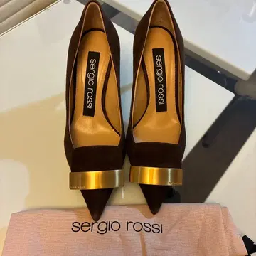 Sergio Rossi 세르지오로시 sr1 다크 브라운 골드 34 1/2