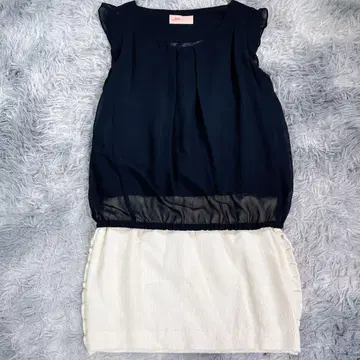 Ray beams 슬리브리스 원피스 네이비 얇은 소재 여성용