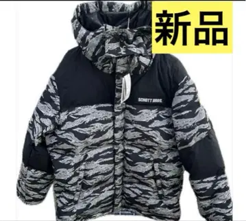새상품 샷 SCHOTT 다운 자켓 XL 사이즈 블랙 카모플라주 카모플라주