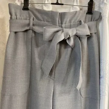 LOHEN (로헨) 하이웨스트 리본 팬츠 그레이