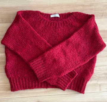 인기 컬러 TRICOTS JEAN MARC 빨간색 크롭 니트 BARI