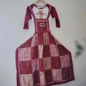 핑크하우스 에이프런형 롱 스커트 2세트