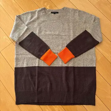 23구 보더 무늬 긴팔 니트 스웨터