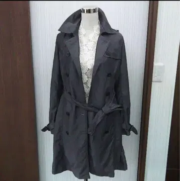 그레이 트렌치코트 허리 벨트 포함