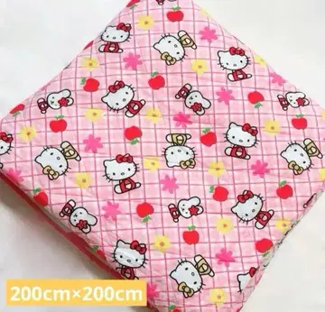 헤이세이 레트로 헬로키티 키티 퀼팅 퀼트 매트 러그 1999 레어