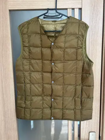 TAION 퀼팅 다운 베스트 M 올리브