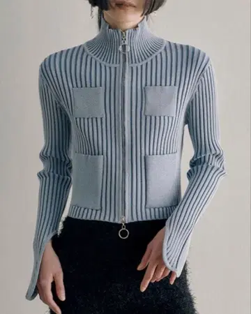 소린 Rib Zipped Cardigan 리브 지퍼 가디건